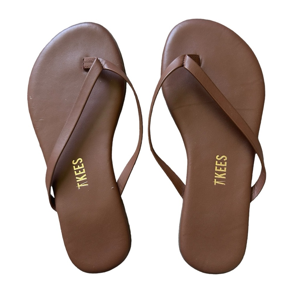 TKEES Kids brown flip flops